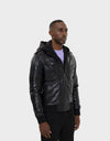 LIAM MEN'S LEATHER JACKET WITH HOOD
